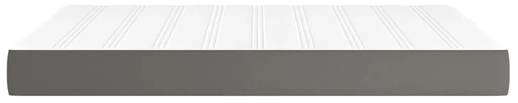 vidaXL Στρώμα με Pocket Springs Γκρι 140x190x20 εκ. Συνθετικό Δέρμα