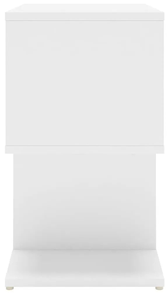 Κομοδίνα 2 τεμ. Λευκά 50 x 30 x 51,5 εκ. από Μοριοσανίδα - Λευκό