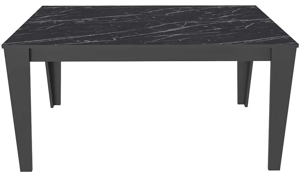 Τραπέζι Bud 875ZNA4637 145x85x75cm Marble Effect Black Μοριοσανίδα, Μελαμίνη