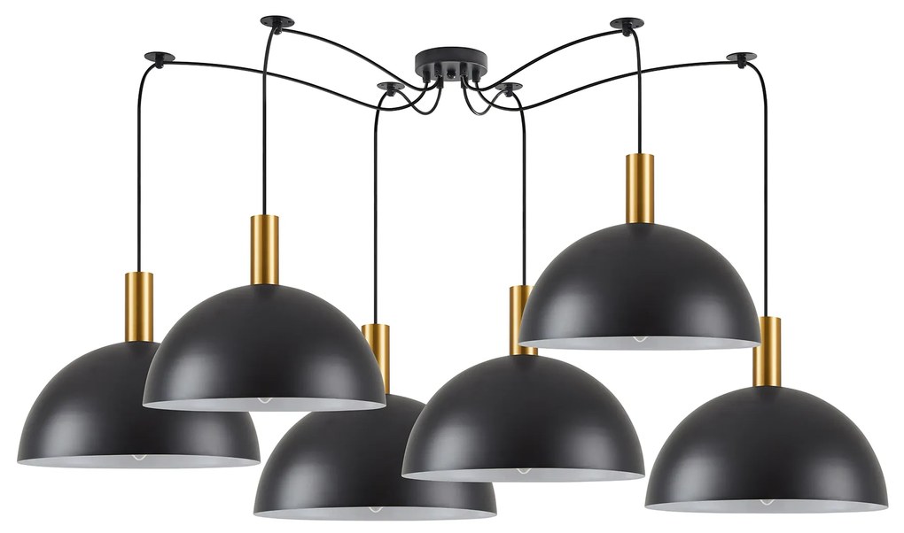 SE21-GM-4-BL6-MS40 ADEPT TUBE Gold Matt Pendant Black Metal Shade+