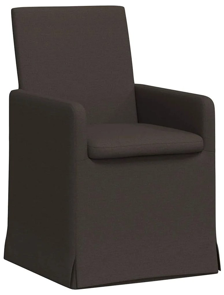 vidaXL Καρέκλες φαγητού 2 pcs Σκούρο γκρι 57 x 67 x 95 εκ Λινό