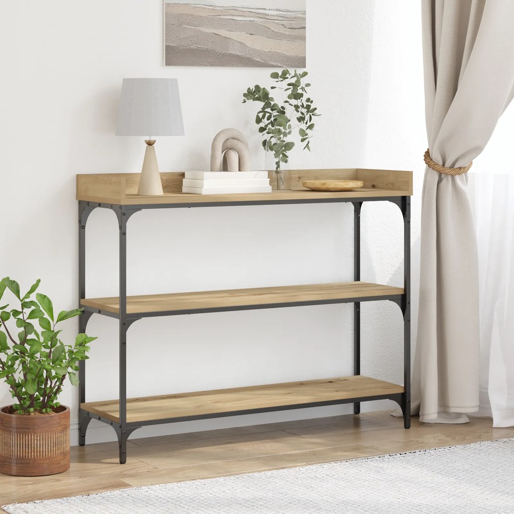vidaXL Κονσόλα Ξύλου Artisan 100x30x80 εκ. Κατασκευασμένο ξύλο & Ατσάλι