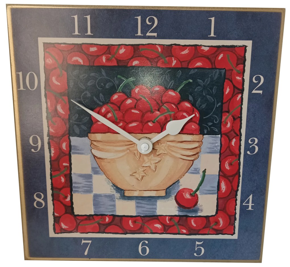Ρολόι Τοίχου 20x20x1cmΞύλο Κεράσια Etoile SQC-001B