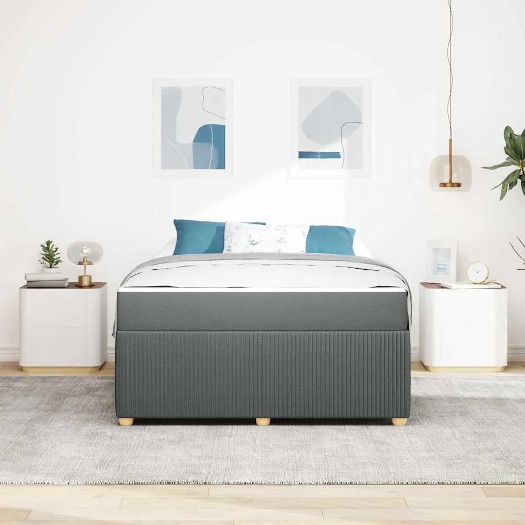 vidaXL Σκελετός Κρεβατιού Άλλο Σκούρο γκρι 140 x 200 cm ύφασμα