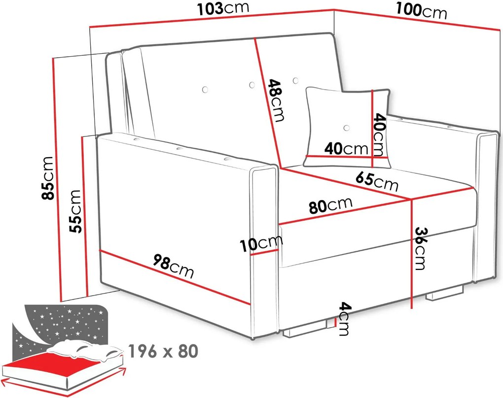Πολυθρόνα - κρεβάτι Viva Sonic I-Leuko