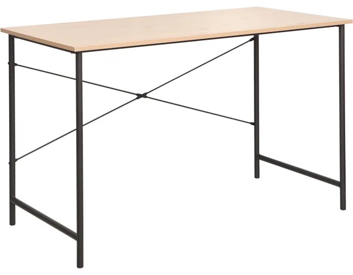 Γραφείο εργασίας Senzia pakoworld σε φυσική απόχρωση με μαύρο μέταλλο 120x60x75εκ