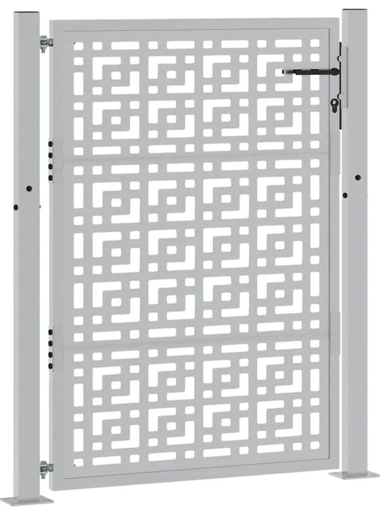 vidaXL Πύλη κήπου 105x130 cm Σταυρός σχεδιασμού από διαβρωμένο χάλυβα