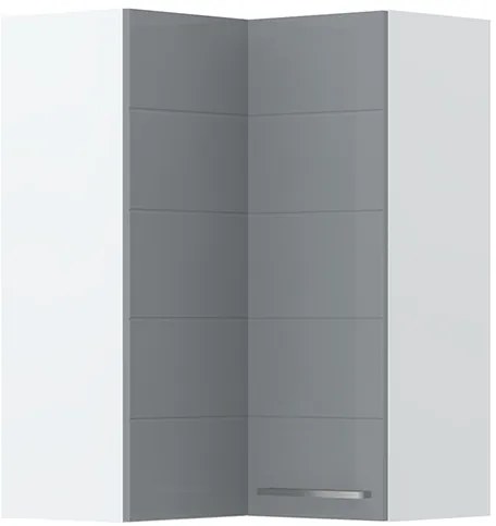 Ντουλάπι κρεμαστό γωνιακό Hudson V9-UG-2K-Λευκό - Γκρι - 64.00Χ64.00Χ91.00cm