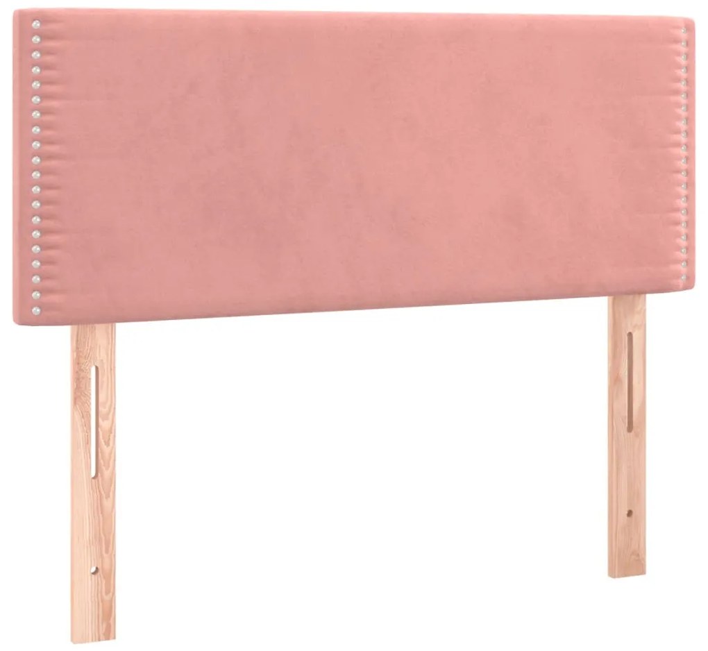 vidaXL Κρεβάτι Boxspring με Στρώμα Ροζ 100x200 εκ. Βελούδινο