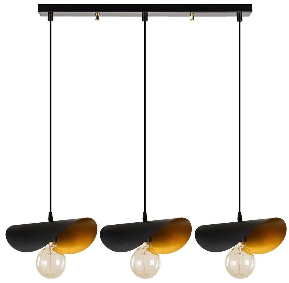 Φωτιστικό Οροφής - Ράγα Sivani 527ABY1823 80x17x106cm 3xE27 40W Black-Gold Opviq