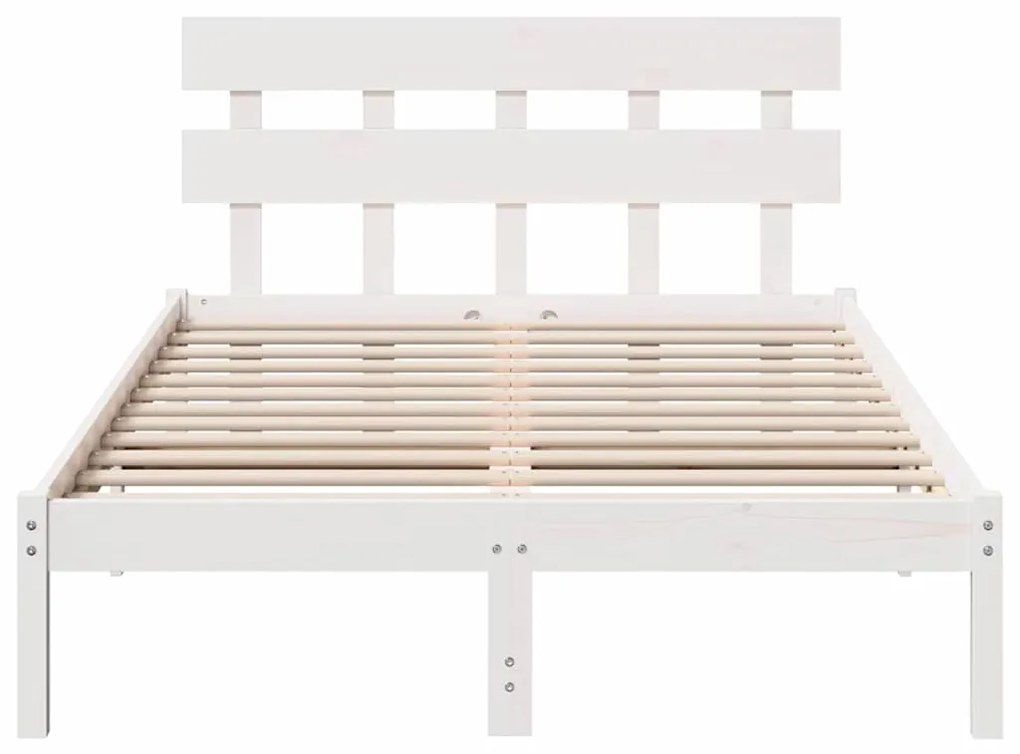 vidaXL Σκελετός Κρεβατιού Λευκό 120 x 190 cm Μασίφ ξύλο πεύκου