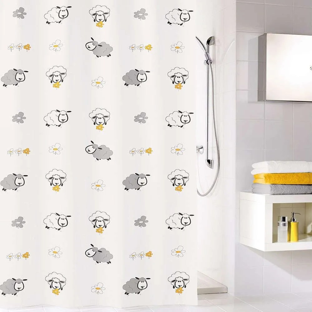 Κουρτίνα Μπάνιου Sheep 5130 Multicolor Kleine Wolke 180Πx200Υ 180x200cm Πολυέστερ