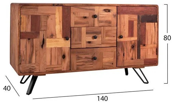 Μπουφές Jaida από Ξύλο Mango &amp; Μεταλλικά Πόδια 140x40x80 εκ. 140x40x80 εκ.