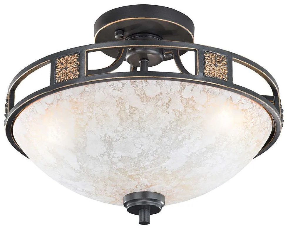 Φωτιστικό Οροφής - Πλαφονιέρα Quinta 608100324 Rust Trio Lighting Metal, Glass