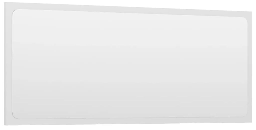 vidaXL Καθρέφτης Μπάνιου Γυαλιστερό Λευκό 90x1,5x37 εκ. Μοριοσανίδα