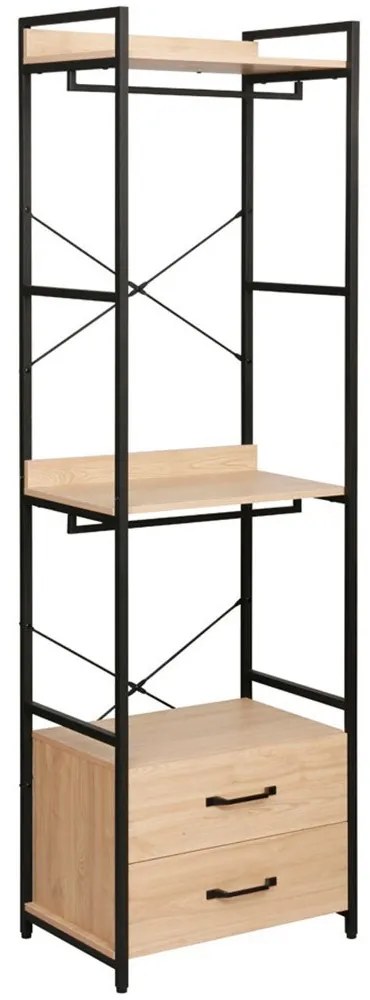 Ντουλάπα Xenia 18-0019 60x40x200cm Natural-Black