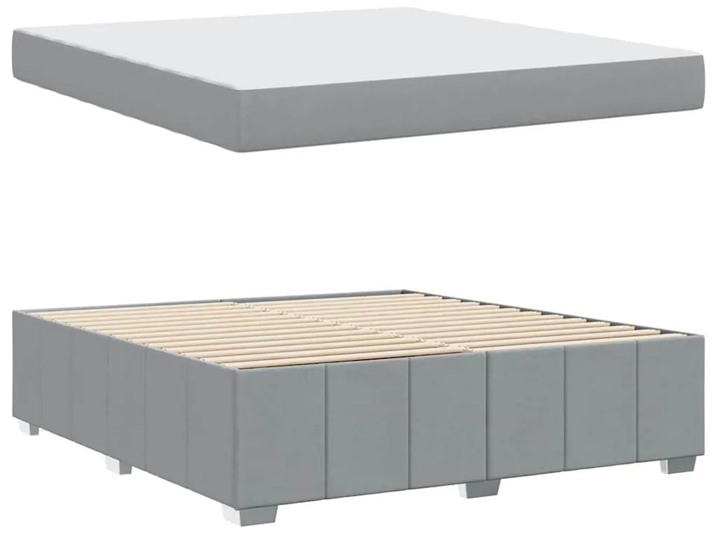 vidaXL Σκελετός Κρεβατιού Ανοιχτό γκρι 180 x 200 cm ύφασμα