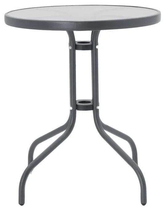 Σετ κήπου Τραπεζαρία Watson - Lindaria 3 τεμ. μέταλλο ανθρακί - γυαλί - pe rattan φυσικό Φ60x70 εκ. 60x60x70 εκ.