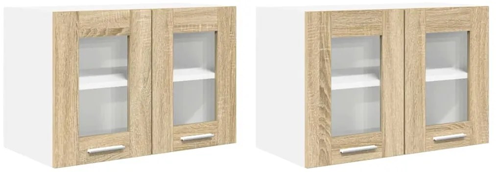 vidaXL Κρεμαστό ντουλάπι Riga 2 pcs Δρύς Sonoma 60 x 31 x 40 εκ