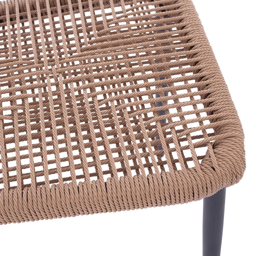 Καρέκλα C5770.02 Αλουμινίου Γκρί με PE Rattan Μπέζ 45x63x82Υ εκ. 46x63x82 εκ.