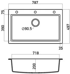 Νεροχύτης Sanitec 79 1B-Σαμπανί
