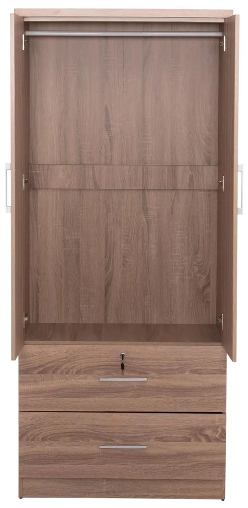 Ντουλάπα με Συρτάρια REINA Δίφυλλη Sonama Oak 80x48x183Υεκ. 80x48x183 εκ.