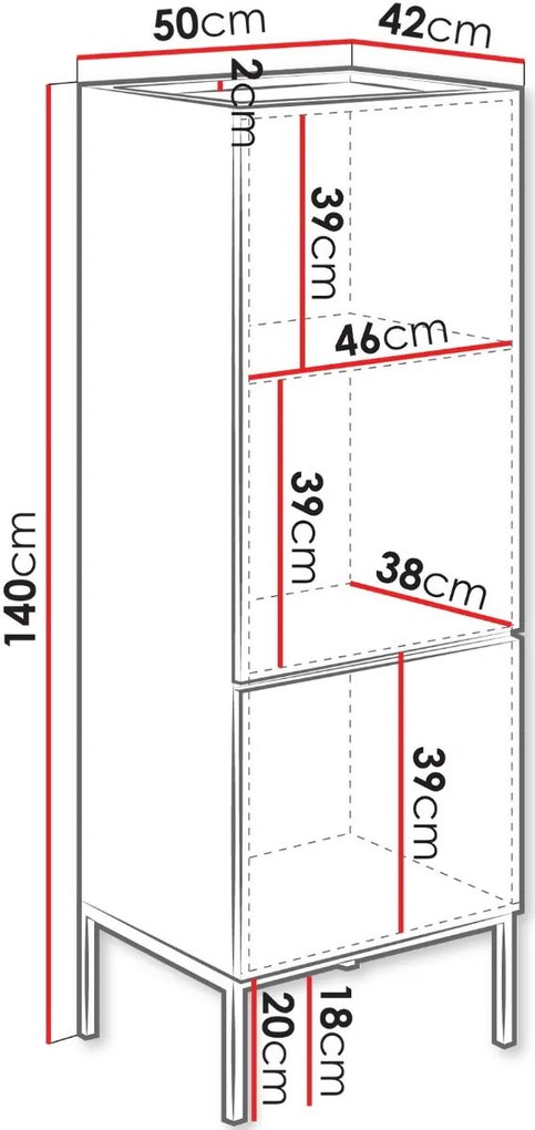 Μπουφές Como 50 2D-Fusiko-Mavro