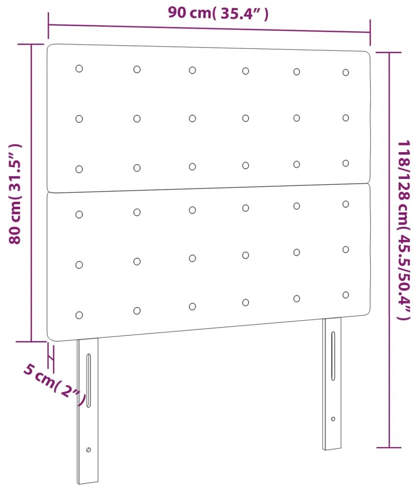 Κεφαλάρι Κρεβατιού LED Γκρι 90x5x118/128 εκ 3122506