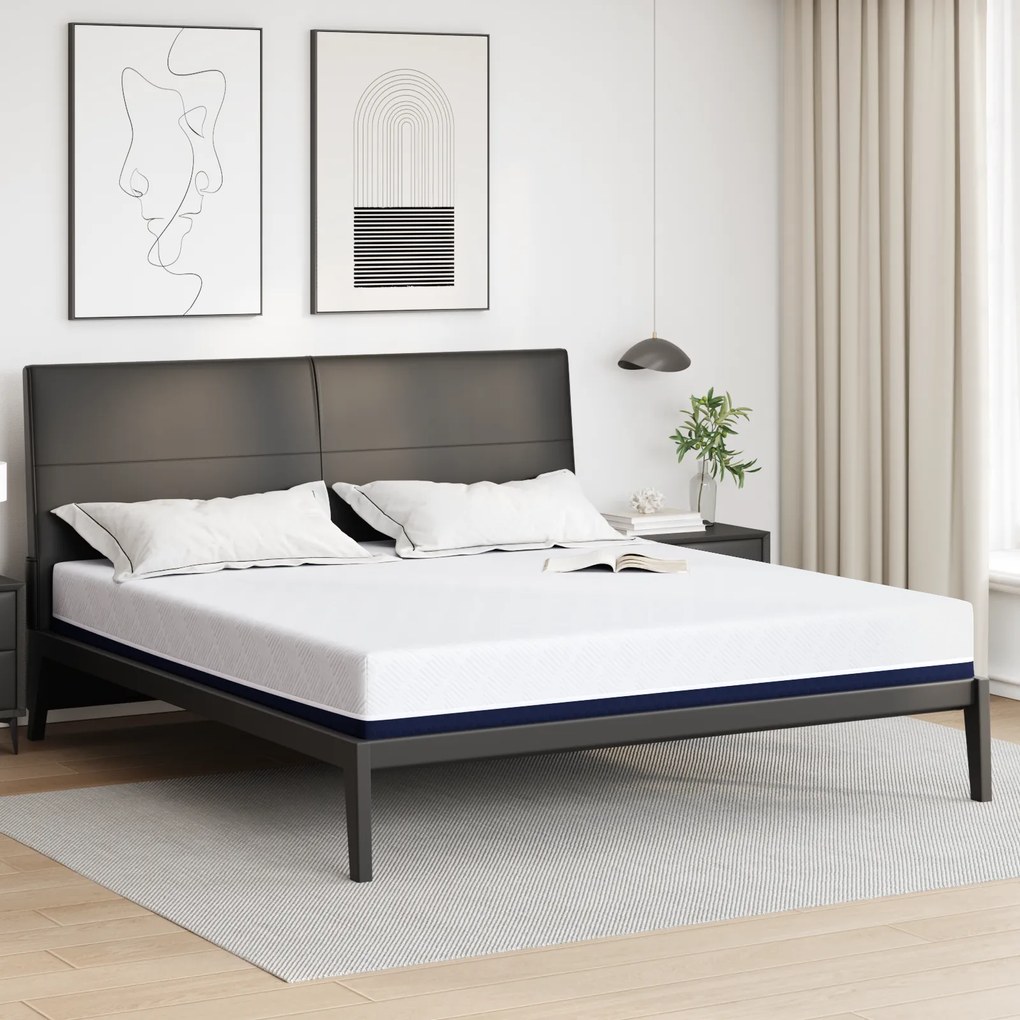 vidaXL Στρώματα Λευκό, Μπλε 200 x 200 cm