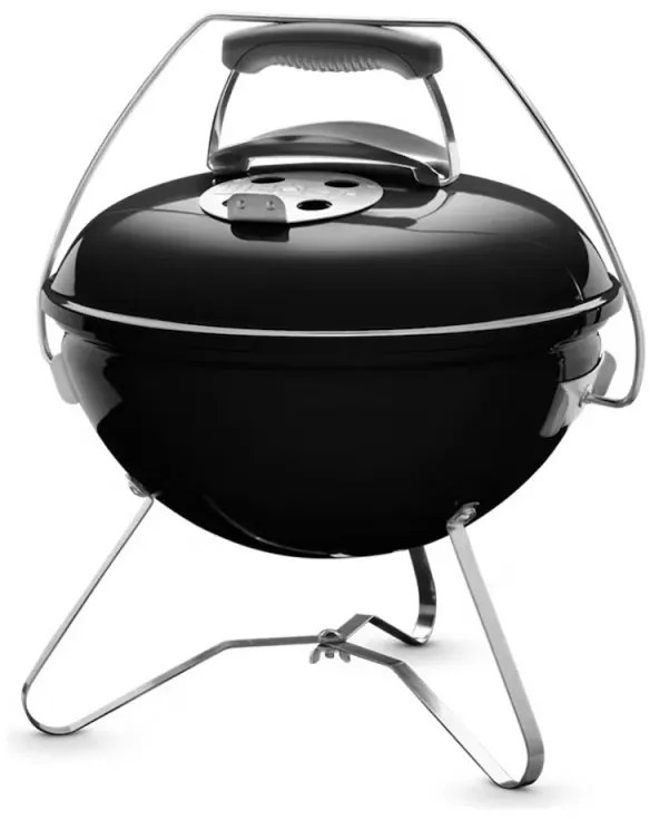 Φορητή ψησταριά κάρβουνου Weber 1121004 Smokey Joe, 37cm, Εμαγιέ, Λαβή με προστασία θερμότητας, Κλείδωμα καπακιού tuck-n-carry, Μαύρο