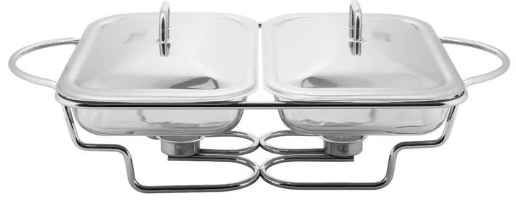 Ζεστό πιάτο σερβιρίσματος - διπλό Kinghoff KH 1412, 2 x 1,5 l, Ατσάλινο καπάκι, Γυαλί, Ανοξείδωτο ατσάλι