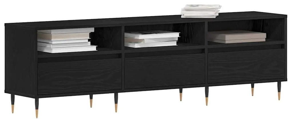 vidaXL Ντουλάπι TV Μαύρη δρυς 150 x 30 x 44.5 εκ. Επεξεργασμένο ξύλο