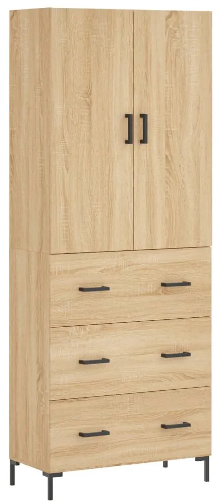 vidaXL Ντουλάπι Sonoma δρυς 69,5 x 34 x 180 εκ. από Επεξεργασμένο Ξύλο