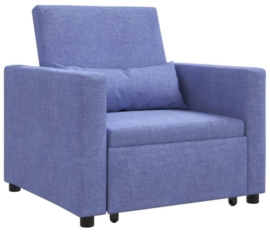 vidaXL Μονός καναπές-κρεβάτι Μπλε τζιν 90 x 165 x 87 εκ. ύφασμα