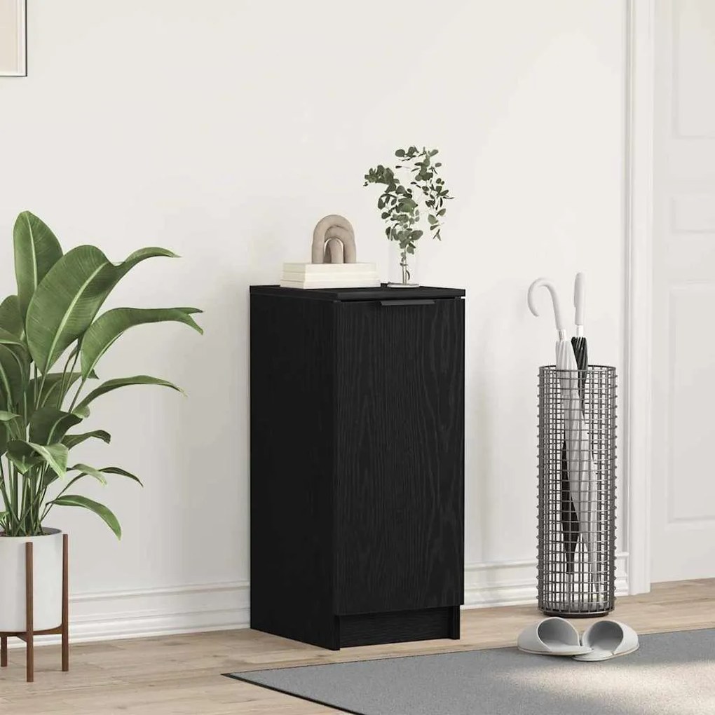 vidaXL Ντουλάπι Παπουτσιών Μαύρο Δρύς 30x35x70 εκ από Επεξεργασμένο Ξύλο