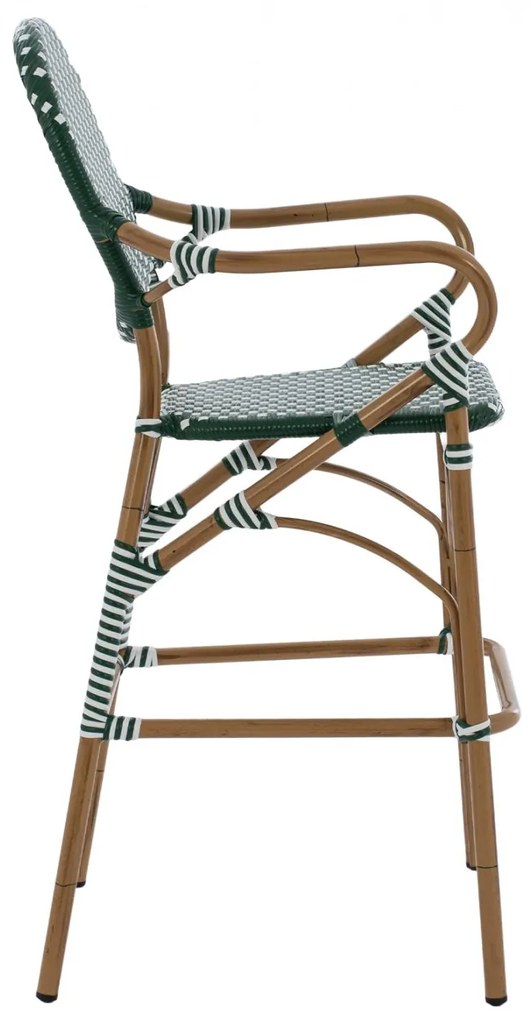 ΣΚΑΜΠΟ ΑΛΟΥΜΙΝΙΟΥ BAMBOO LOOK ΜΕ WICKER ΠΡΑΣΙΝΟ ΛΕΥΚΟ  56x60x126 εκ. 56x60x126 εκ.