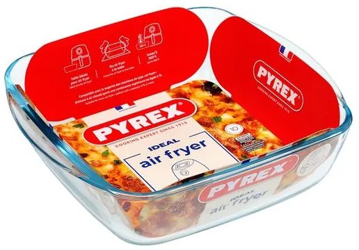 Pyrex Ταψί Από Πυράντοχο Γυαλί Για Air Fryer 25x22x7cm 2.2l Διάφανο 333329