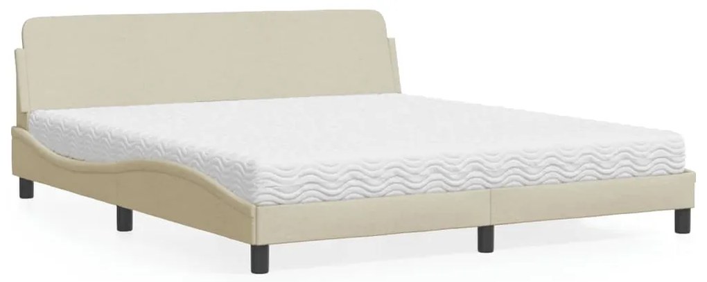 vidaXL Κρεβάτι Κρεμ 180x200 εκ. Υφασμάτινο