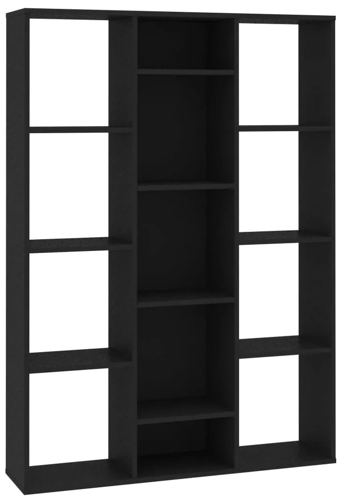 vidaXL Διαχωριστικό/Βιβλιοθήκη Μαύρο 100x24x140 εκ. από Επεξ. Ξύλο
