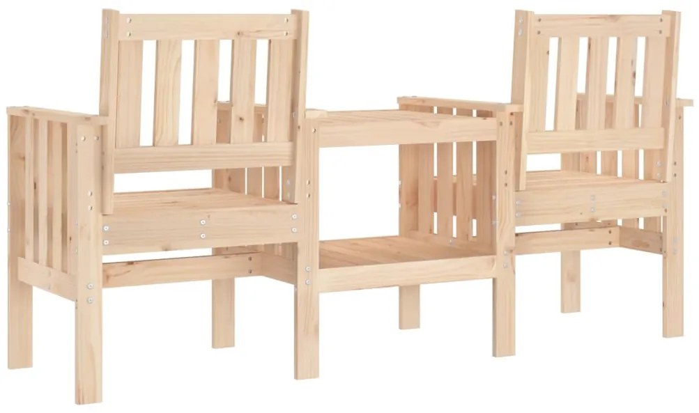 vidaXL Πάγκος Κήπου με Τραπέζι Διθέσιος Μασίφ Πεύκο