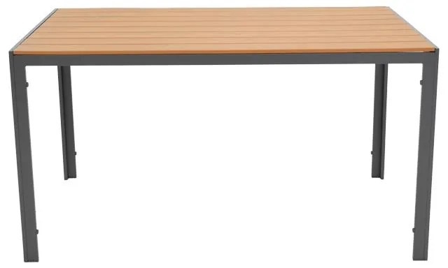 Τραπεζαρία Nares-Glisten C σετ 5τεμ ανθρακί αλουμίνιο και plywood σε φυσικό χρώμα 140x80x72.5εκ 140x80x72.5 εκ.