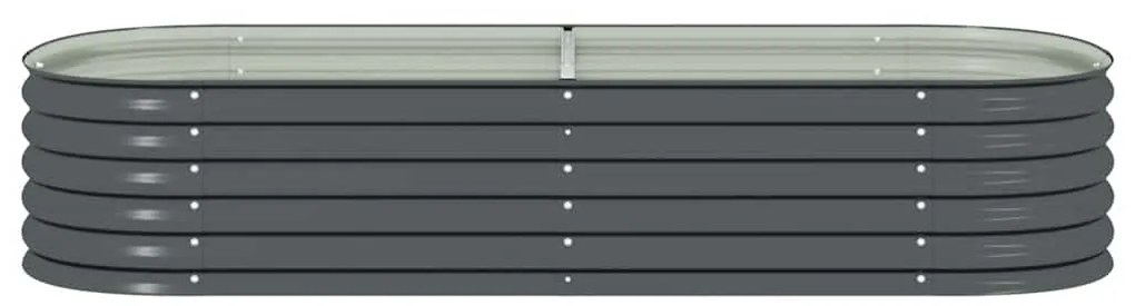 vidaXL Ζαρντινιέρα Υπερυψωμένη Γκρι 240x80x44 εκ. Γαλβανισμ. Χάλυβας