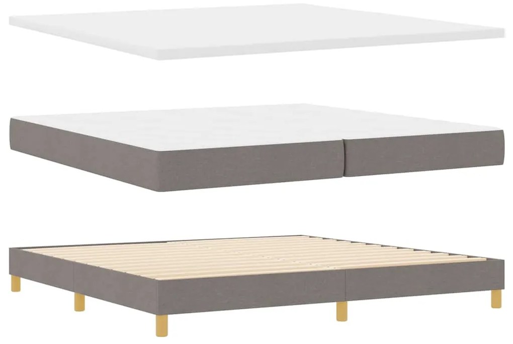 vidaXL Κρεβάτι box spring με στρώμα Taupe 200 x 200 cm ύφασμα