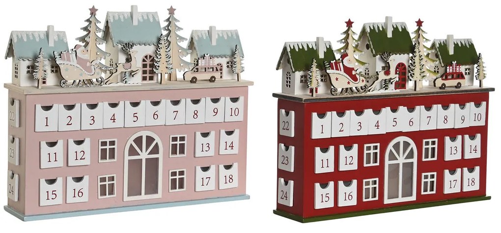 Εορταστικό Ημερολόγιο DKD Home Decor Ξύλο 37,5 x 8,5 x 31 cm (x2)