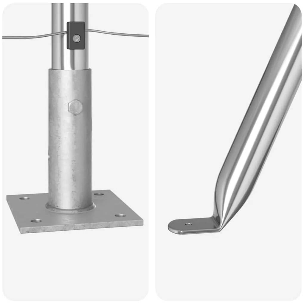 vidaXL Στηθαία Posts με Βάσεις 26 τμχ Ø32mm 78,5cm από γαλβανισμένο χάλυβα