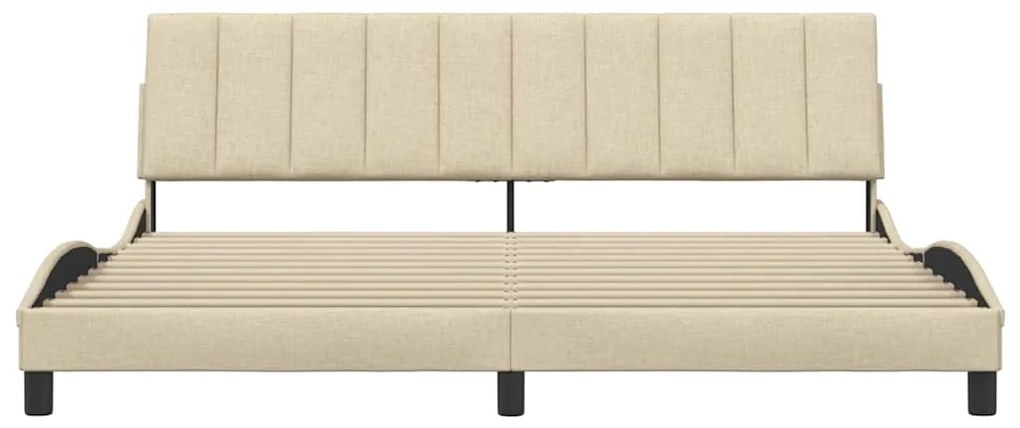 vidaXL Σκελετός Κρεβατιού Χωρίς Στρώμα Hanko Κρεμ 200x200 εκ. Υφασμάτινο