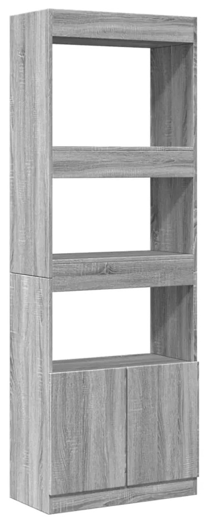vidaXL Ντουλάπι Γκρι Sonoma 63x33x180 εκ. από Επεξεργασμένο Ξύλο