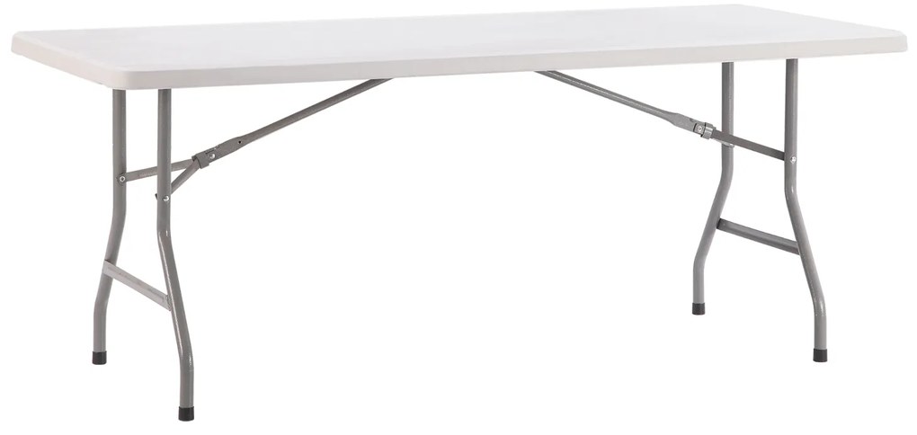 Τραπέζι Catering ArteLibre POPLAR Πτυσσόμενο Λευκό/Γκρι HDPE/Μέταλλο 180x75x74cm-14980002