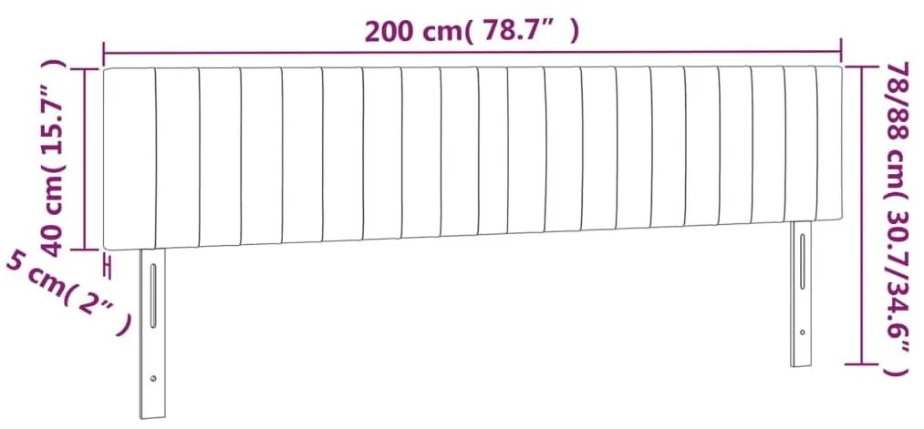 Κεφαλάρια Κρεβατιού 2 τεμ. Μαύρο 100x5x78/88 εκ. Βελούδινο - Μαύρο