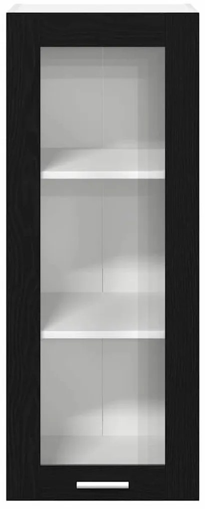 vidaXL Κρεμαστό ντουλάπι με πόρτα Riga Μαύρη Οξυά 40 x 31 x 100 εκ.